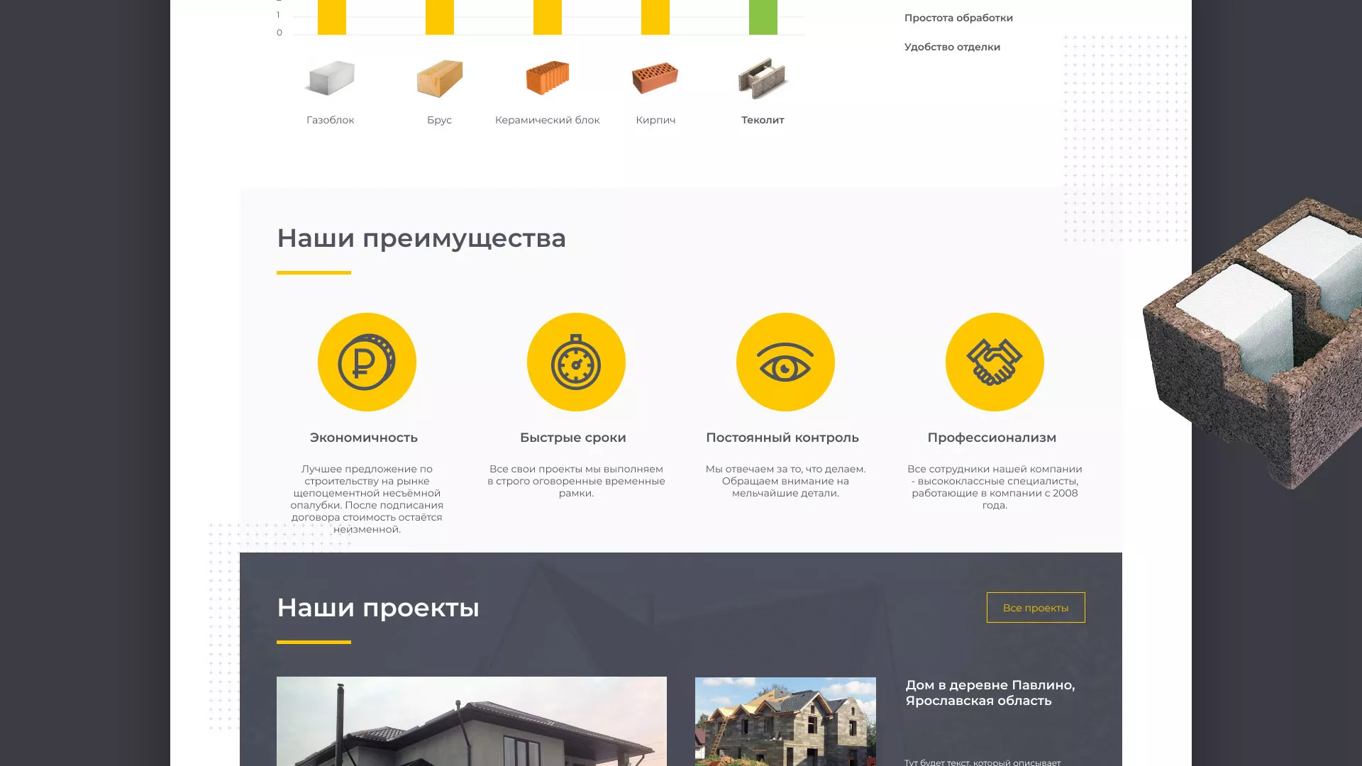 Создание сайта для строительной компании «ЭКОДОМ» в Сенгилее