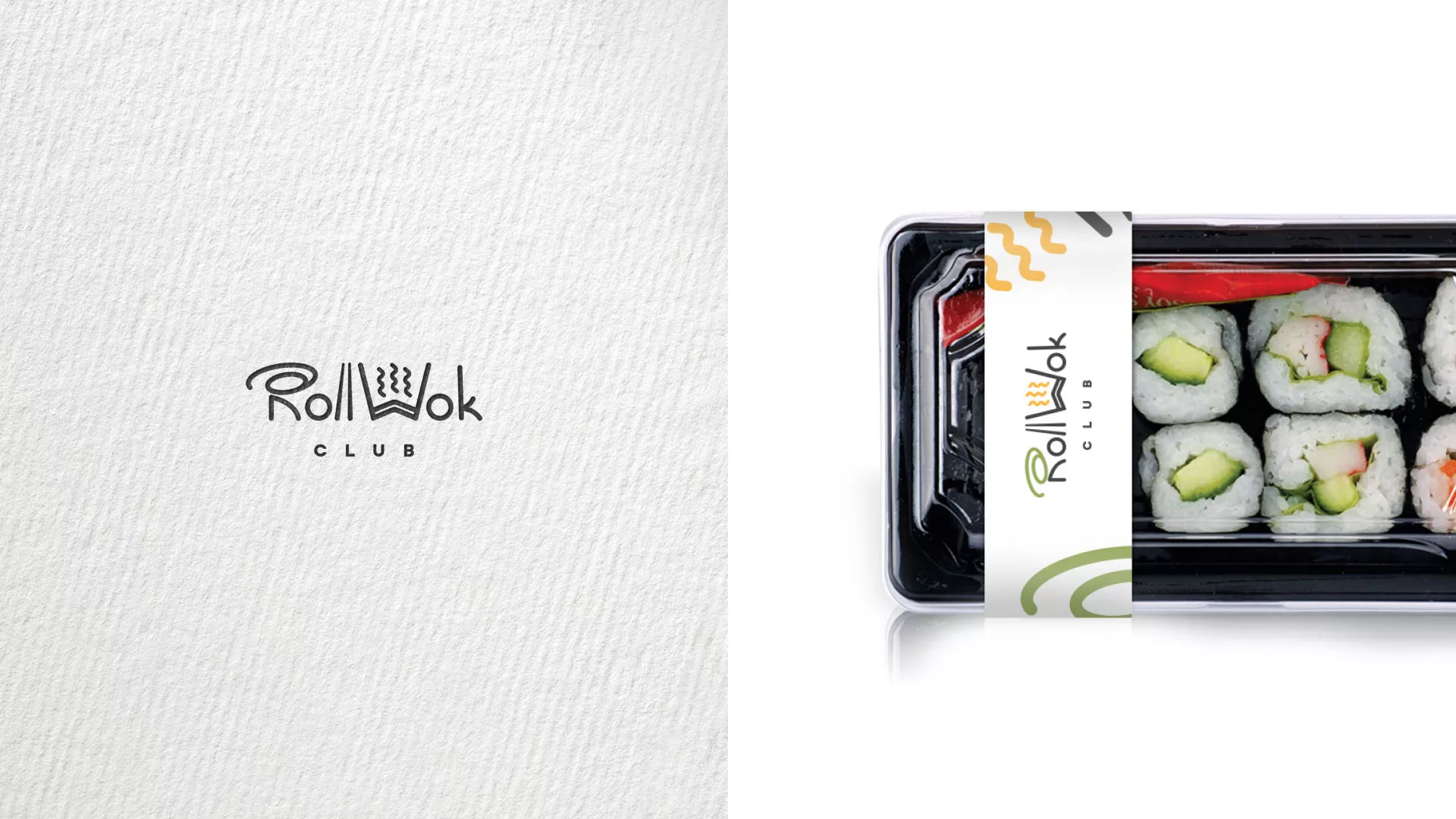 Разработка наклеек для суши-бара «Roll Wok Club» в Сенгилее